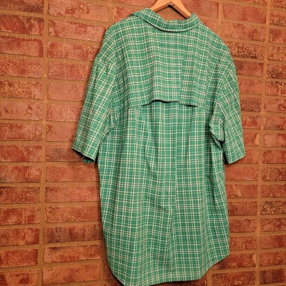 Duluth Trading Plaid Button Nylon short sleeve shirt size XL - Picture 2 of 3